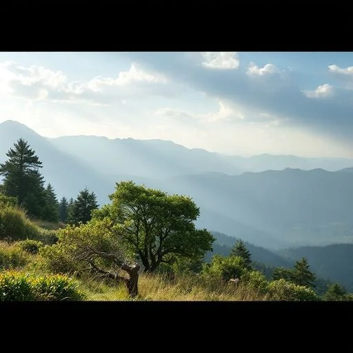 Ancient forest canopy from above